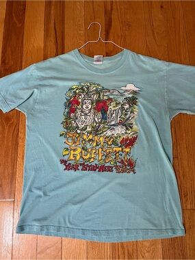 VTG - Jimmy Buffett Light Blue Concert Tee - Tropical Band Shirt